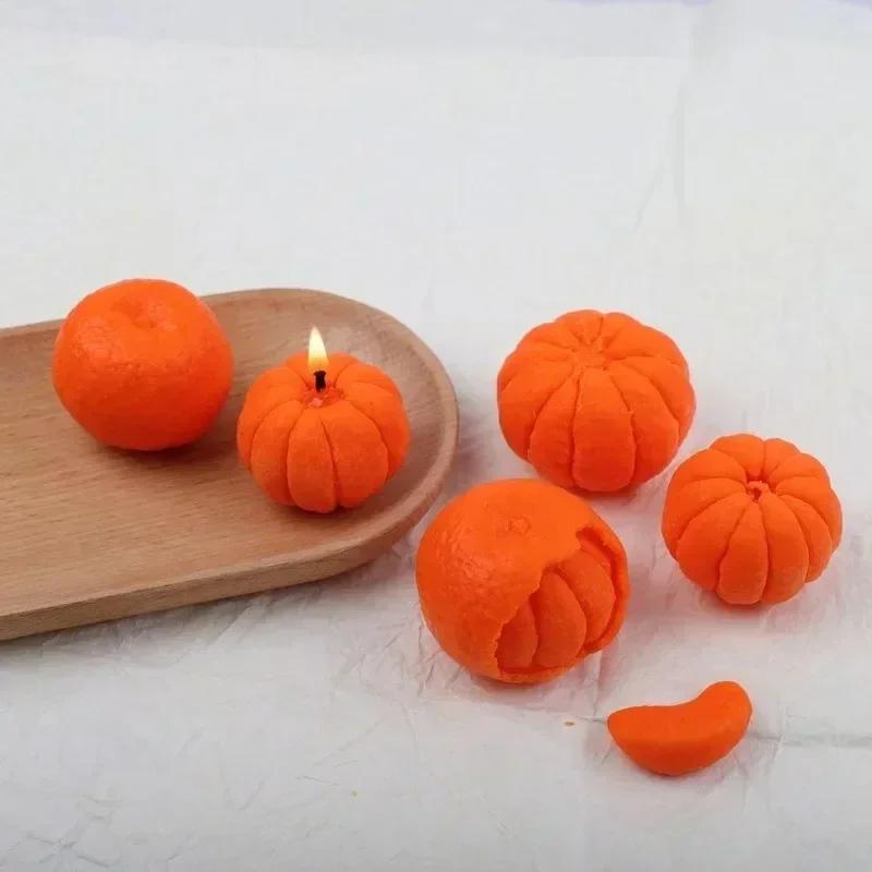 Handmade Molds Tools Orange Shape Wax Decoration Mold Creative Peeling Orange Scented Candle Silicone Mold Accessories Supplies