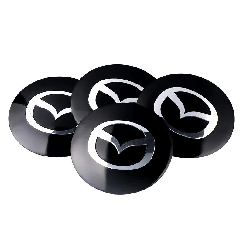 

2025 Hot 4Pcs 56/60mm Car Badge Wheel Hub Center Cap Sticker Accessories For Mazda MS 2 3 5 6 7 323 CX-4 CX-3 Atenza Demio RX7 M