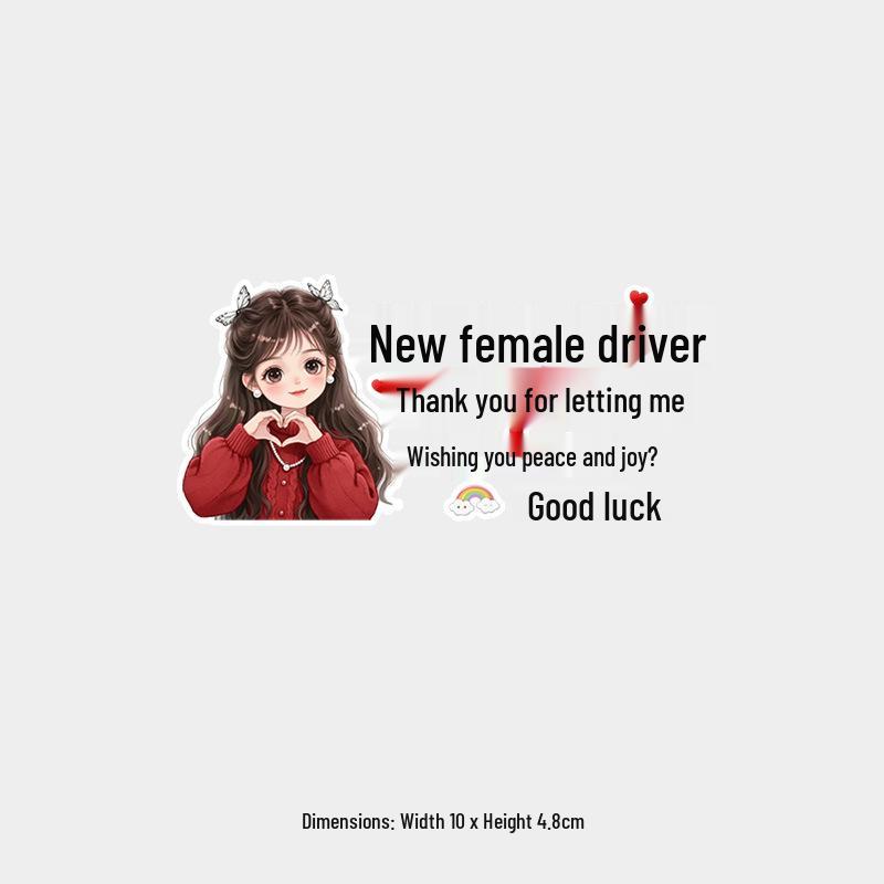 Peace & Joy Female Driver Learner Sticker - Reflective, Waterproof Car Decal