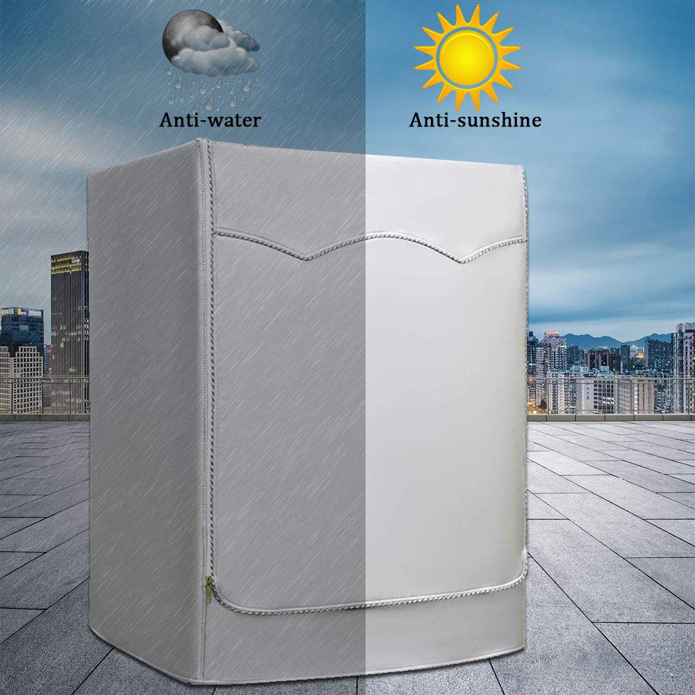 Washer-dryer cover Washing machine cover Polyester waterproof front load sunblock laundry silver coated dust cover