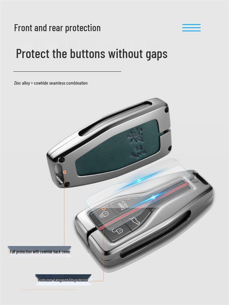 Elegant Metal Key Case for Hongqi HS5/HS7/H9 - 2021 Model, Unisex Car Shell Cover