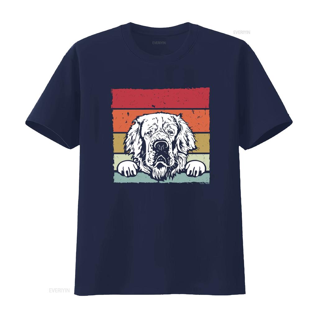 Dog Retro Clumber Spaniel Print T Shirt for Fashion Casual vintage Washed Soft Top For Everyday Wear Stretched Unisex fashion