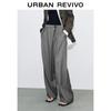 UR Women's Elegant Grey Commuter Straight-Leg Pants