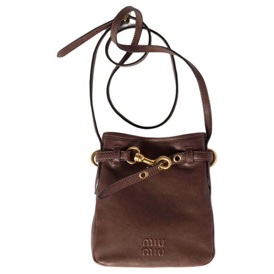 

MIU MIU Briarwood Nappa Leather Pouch Radica Women Bags Brown 5NR461-AEFX-F0NBL Box(Basic Set+Box)