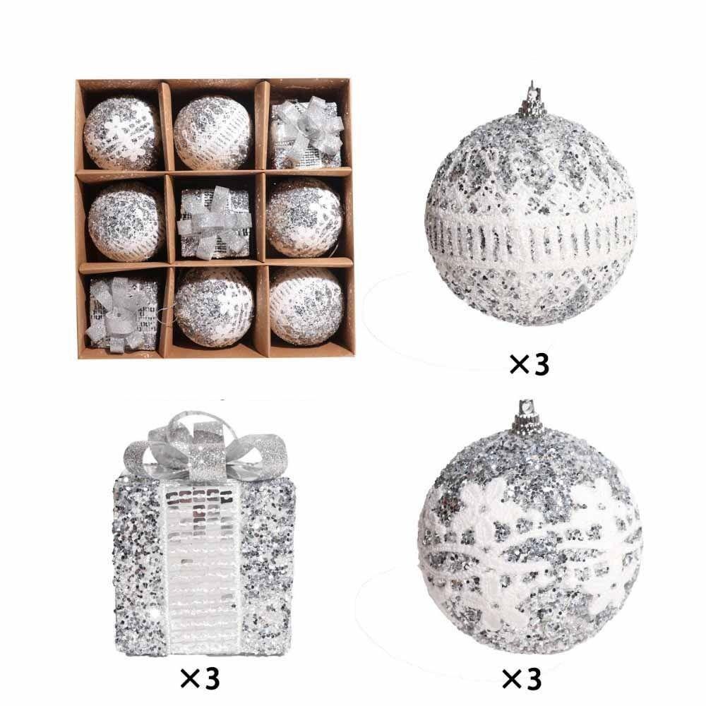 Glitter Christmas Baubles Shatterproof Christmas Tree Topper  New Year Celebration