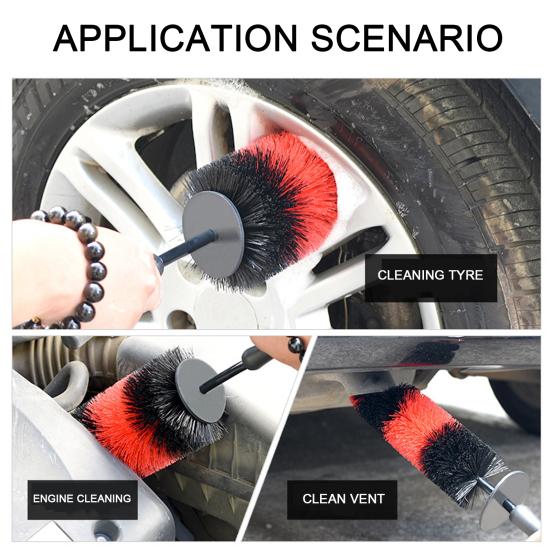 Car Wheel Cleaning Brush Microfiber Detailing Tool for Tire Rim Engine Effective Brake Dust Removal Universal Washing Brushes Kit
