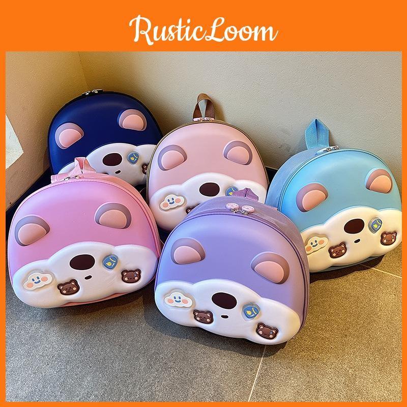 Cartoon Animal Bear Unisex Kids Fashion Oxford Eggshell Bag Backpack School