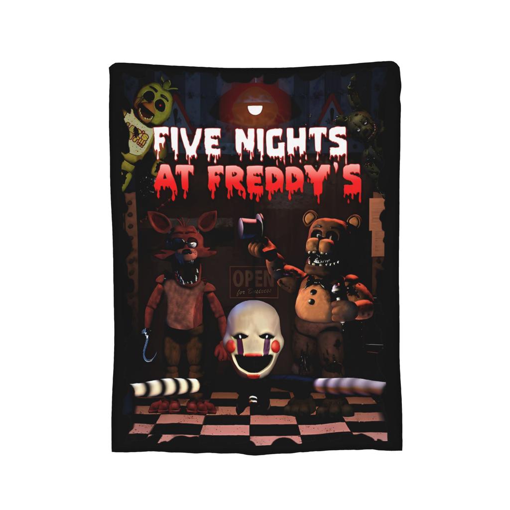 FNAF At Freddys Blanket Velvet Spring Autumn Multifunction Super Warm Throw Blanket for Bedding Travel Quilt