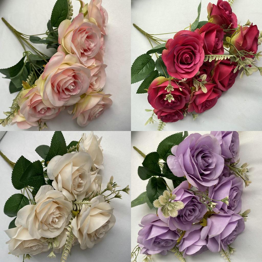Artificial Rose Flower Greenery For Home Interior And Party Decoration Applications