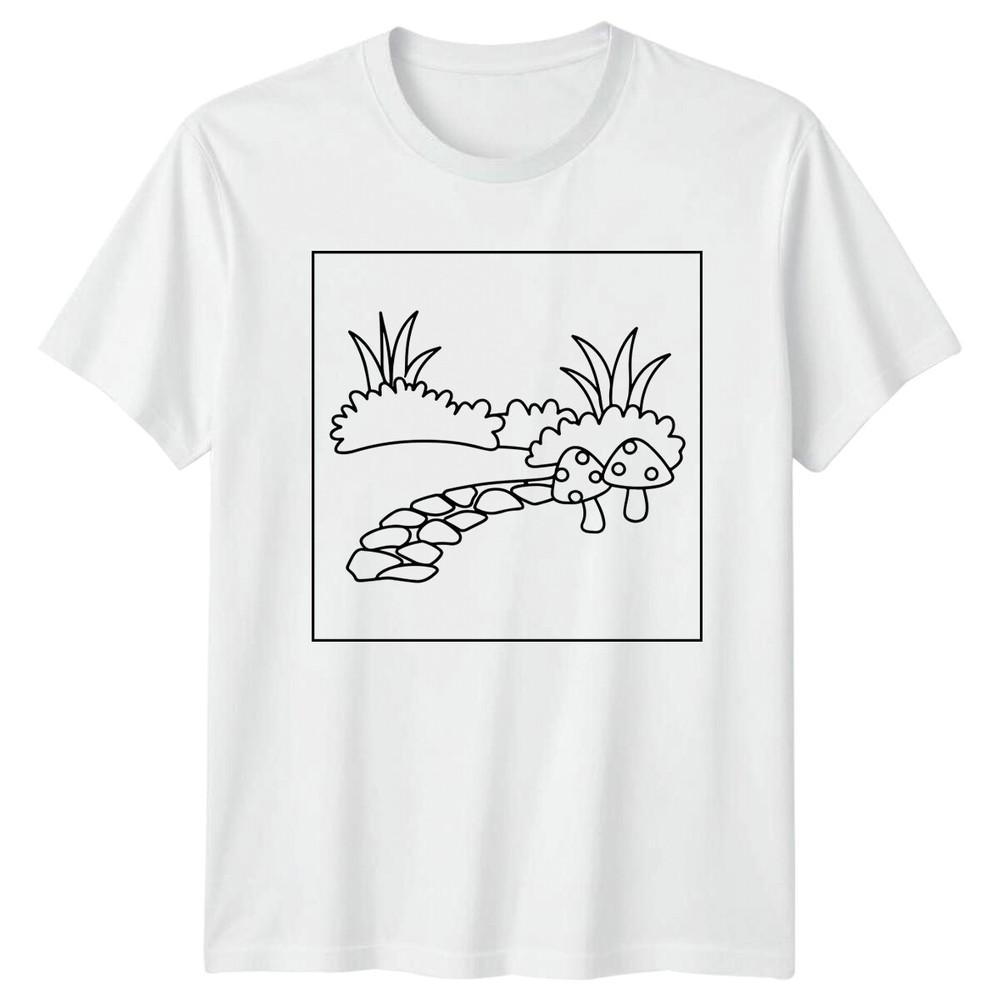 Mushroom Garden Path Nature Unisexs TShirt Unisexs Tee Graphic Unisex Top S