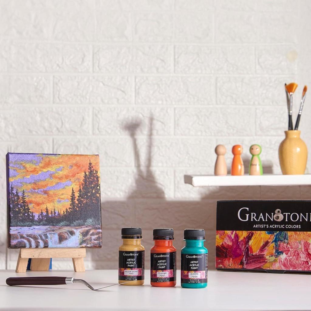 Artist's Acrylic Paint Set (16 Colors) Water Based Pastels Non-Toxic Fast Drying Acrylic Craft Paints, Ideal for Pro Artists Beginners Hobby Painters