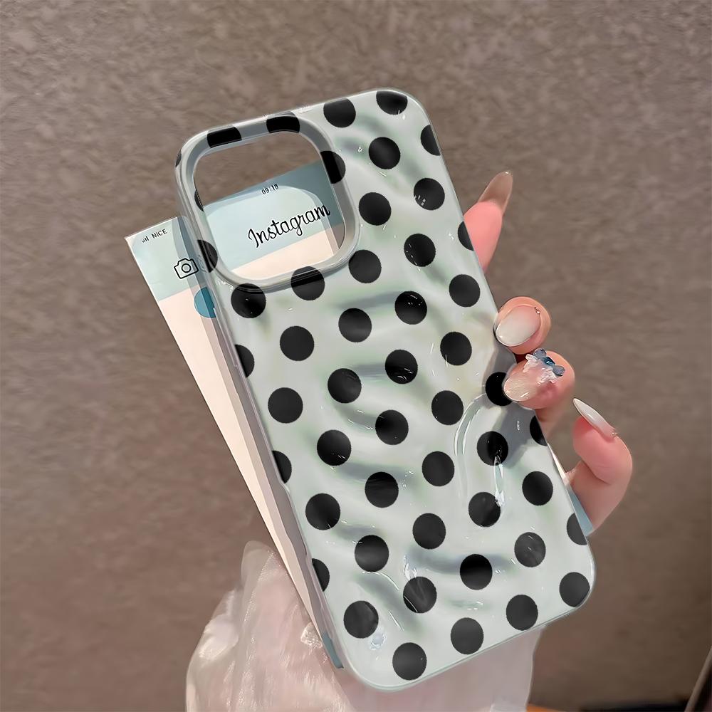 Black Wave Point Solid Color Silicone Case For Iphone 15 14 13 11 12 17 Plus 16 Pro Max Simple Minimalist Cover