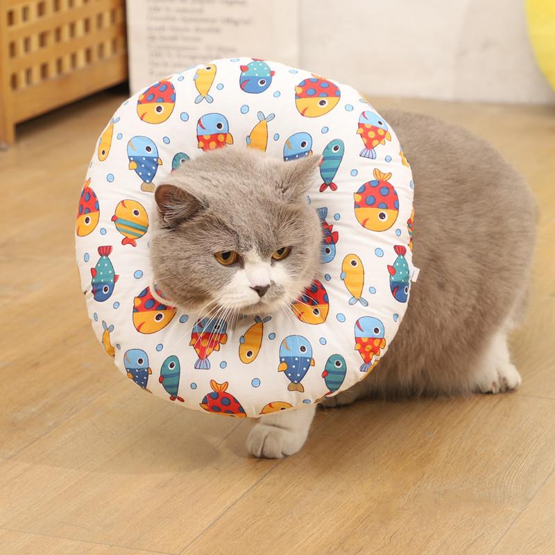 

Елизаветинский воротник для кошек, защита от укусов, вылизывания, царапания, мягкий головной чехол, кошка, собака, домашнее животное, стерилизация, позорный конус, хлопковый воротник для шеи XS