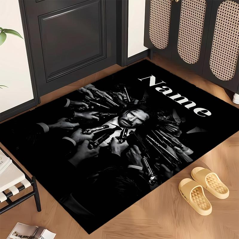 Baba Yaga John Wick (1) Personalized Name Office Carpet Stylish Decor for Living Room Bedroom Kitchen