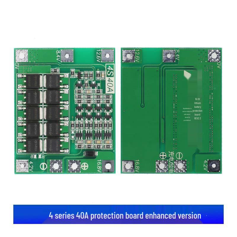 4S 14.8V/16.8V 18650 Lithium Battery Protection Board with Balancing, Supports 40A Drill Start.