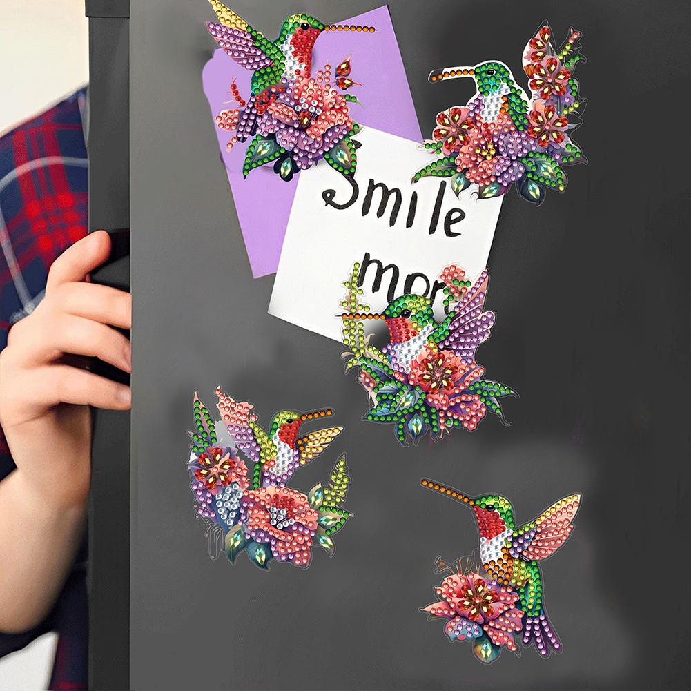 6/8/12 Pcs Diamond Art Fridge Magnets Sticker Blue Pterosaur Diamond Painting Magnets Refrigerator Green Butterfly Special Shape
