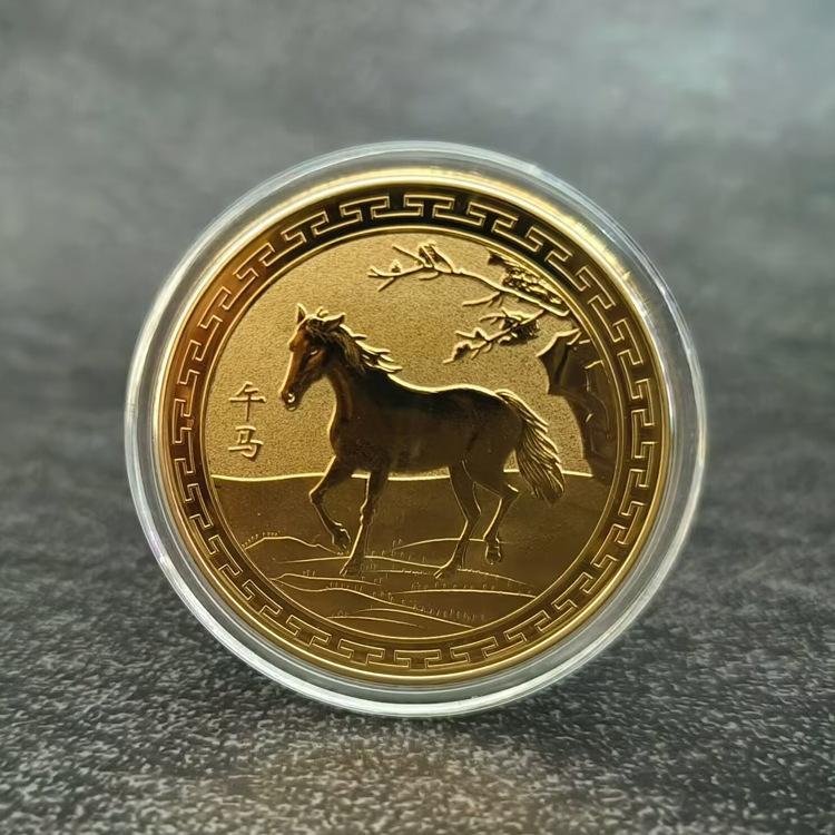 

12 памятных медалей зодиака, золотые монеты на день рождения, небольшие подарки, 12 монет зодиака с животными, поделки из металла, подарки для занятий Horse