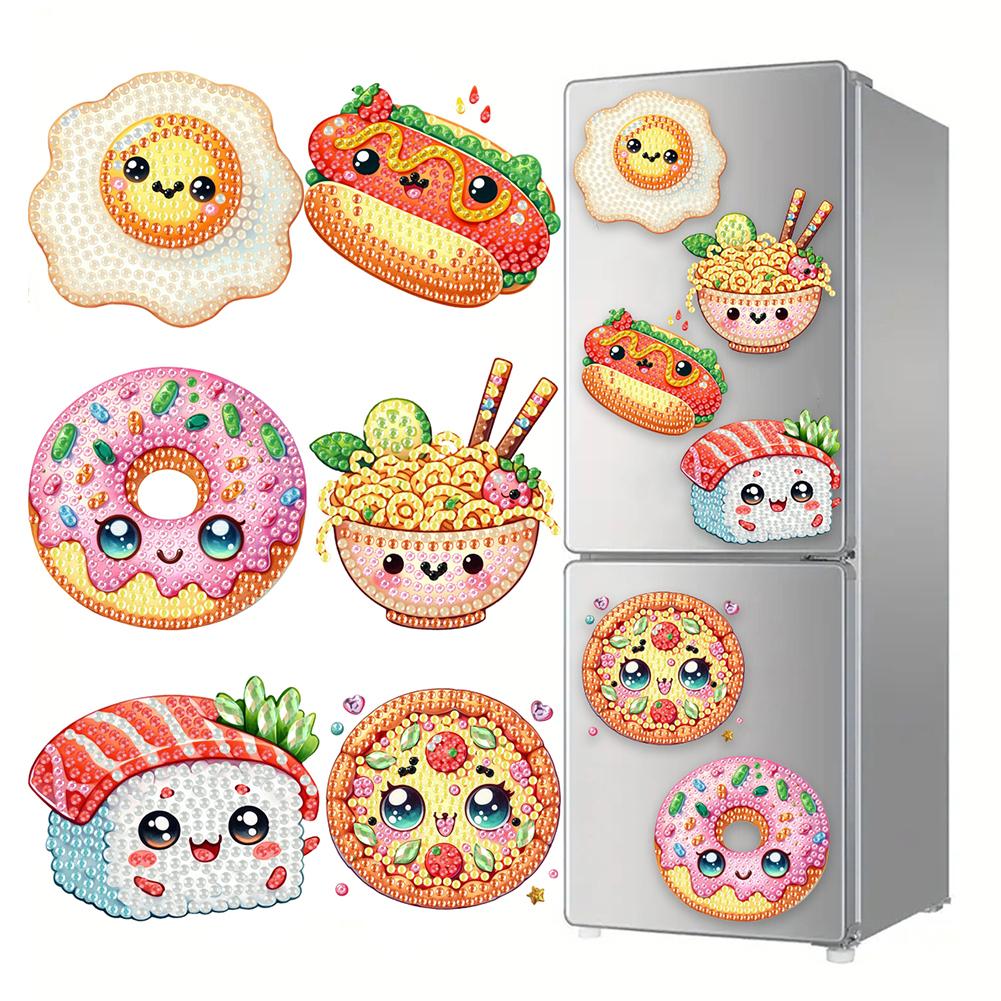 6Pcs Acrylic Animal Diamond Art Fridge Magnet Diamond Painting Refrigerator Magnet DIY Fridge Stickers for DIY Crafts Party Gift
