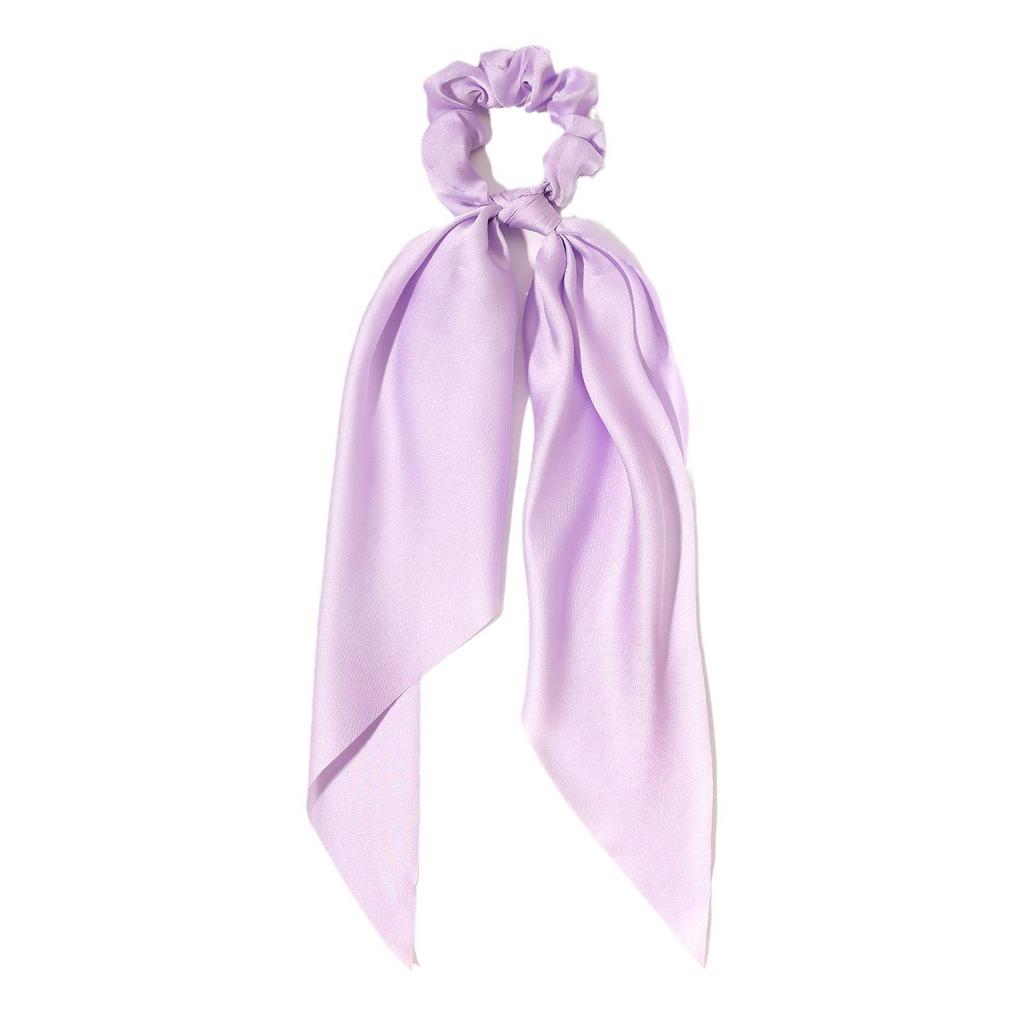 Spring Satin Knot Triangle Scarf: Solid Color Hair Accessory for Women & Girls