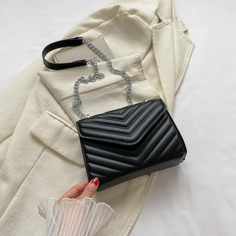 Elegant Minimalist Shoulder Bag 2023 Summer New Arrival Trendy Commuter Crossbody Small Square Bag For Women чёрный