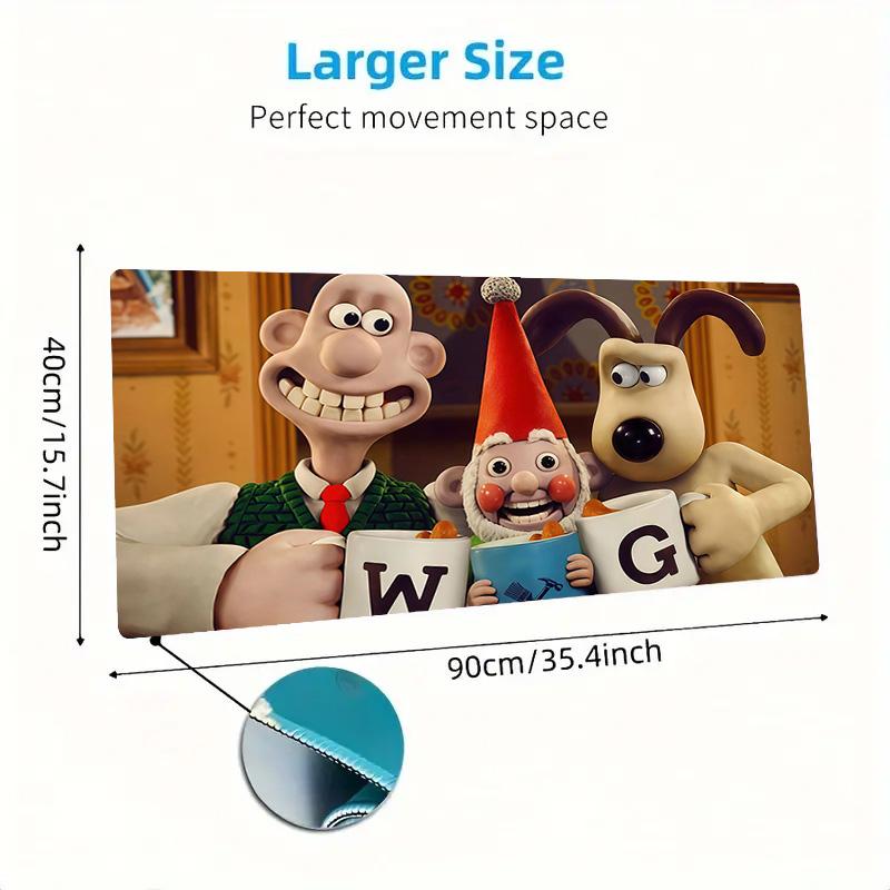 Wallace and Gromit2 Print Cushion Non-slip Laptop Tablet Big Mousepad XXL Mat Mini PC Playmat With Lock edge