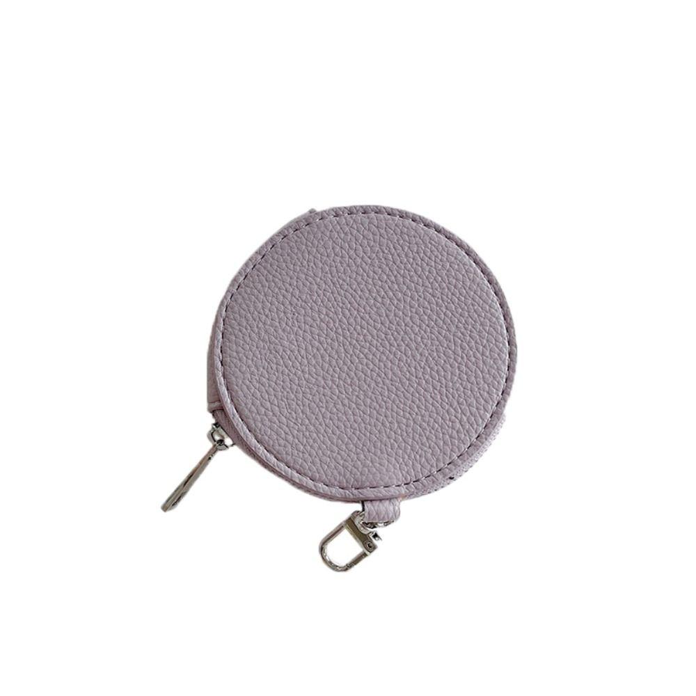 PU Leather PU Leather Coin Purse Zipper Small Storage Bag Kawaii Round Wallet  Outdoor