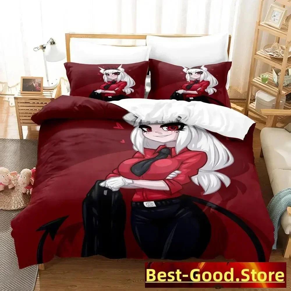 Helltaker Bettwäsche-Set Bettbezug Laken Bedrucktes Bett-Set Kissenbezug Bett Voll Queen King Size Bettdecke Schlafzimmer