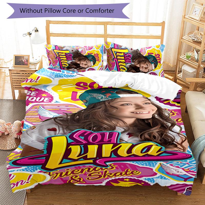 3pcs Soy Luna pattern bedding set duvet cover set includes duvet cover &pillowcases,perfect all season bedroom decoration&gift