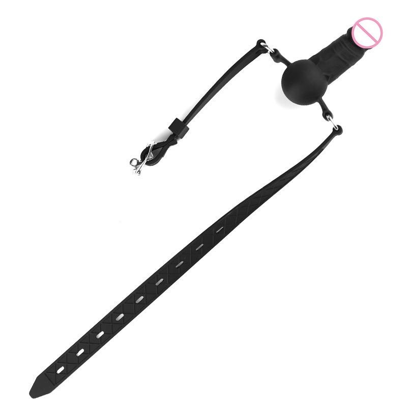 Adult Erotic Bondage Toys: Silicone Gag & Dildo Set for Men and Women