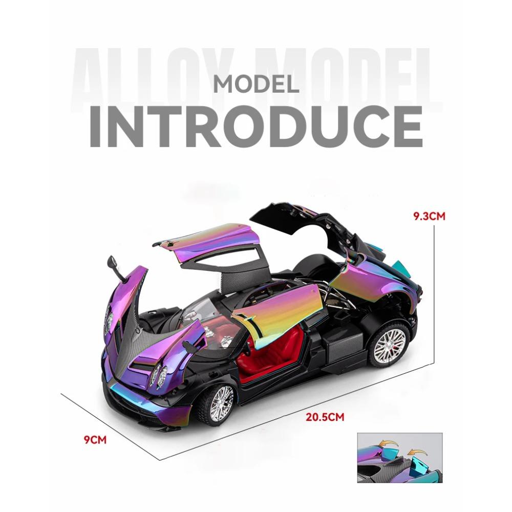 1/24 Pagani Huayra Dinastia Legierung Galvanik Sportwagenmodell Metall Rennwagen Fahrzeuge Modell Sound und Licht Kinderspielzeug Geschenk
