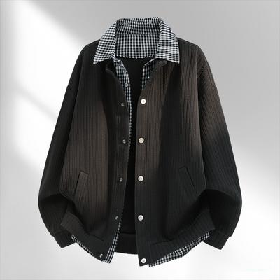 Veste Chemise à Carreaux Américaine pour Homme Veste de Baseball pour Homme Coupe-vent et Imperméable Veste de Pilote pour Homme