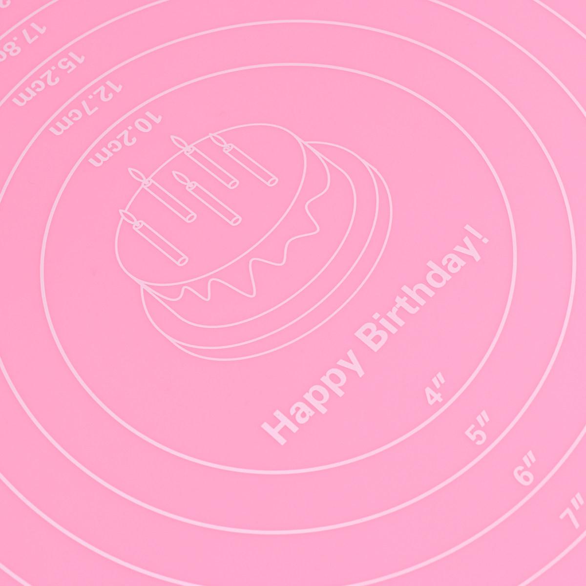 1Pcs Silicone Cake Board Reusable 12 Inch Round Non-Slip Cake Display Base Baking Accessories Cupcake Decorating Supplies розовый
