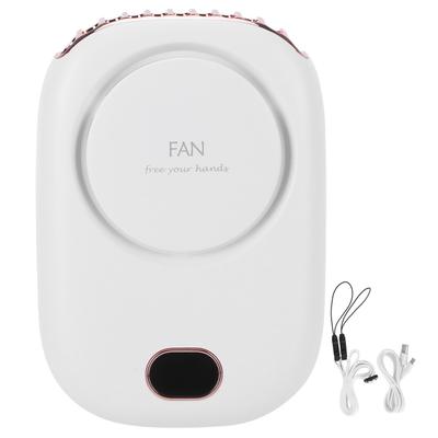 Mini Electric Fan Portable USB Charging Neck Hanging Bladeless Fan for Outdoor Sports TravelWhite