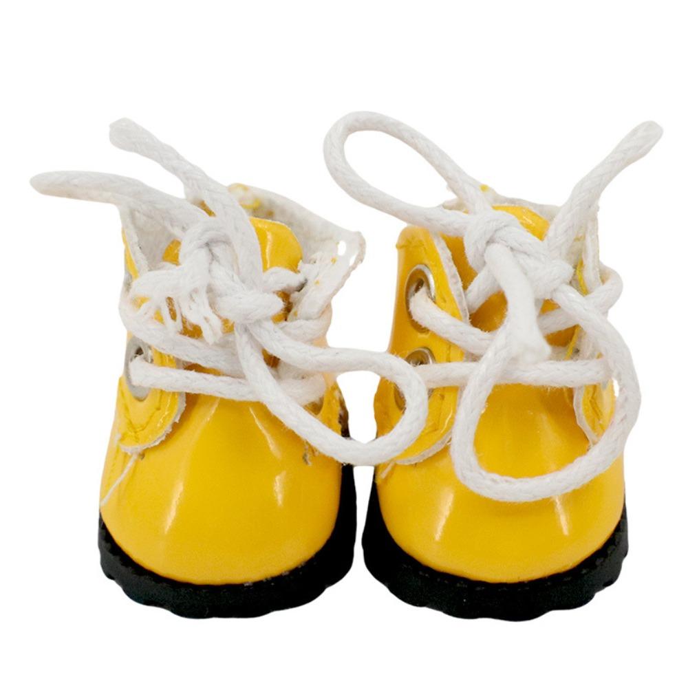 New 3.4CM Size Doll Leather Shoes Cute Design Leather Material Doll Clothes 17cm Size Miniature Shoes For Doll Shoes Doll Toys