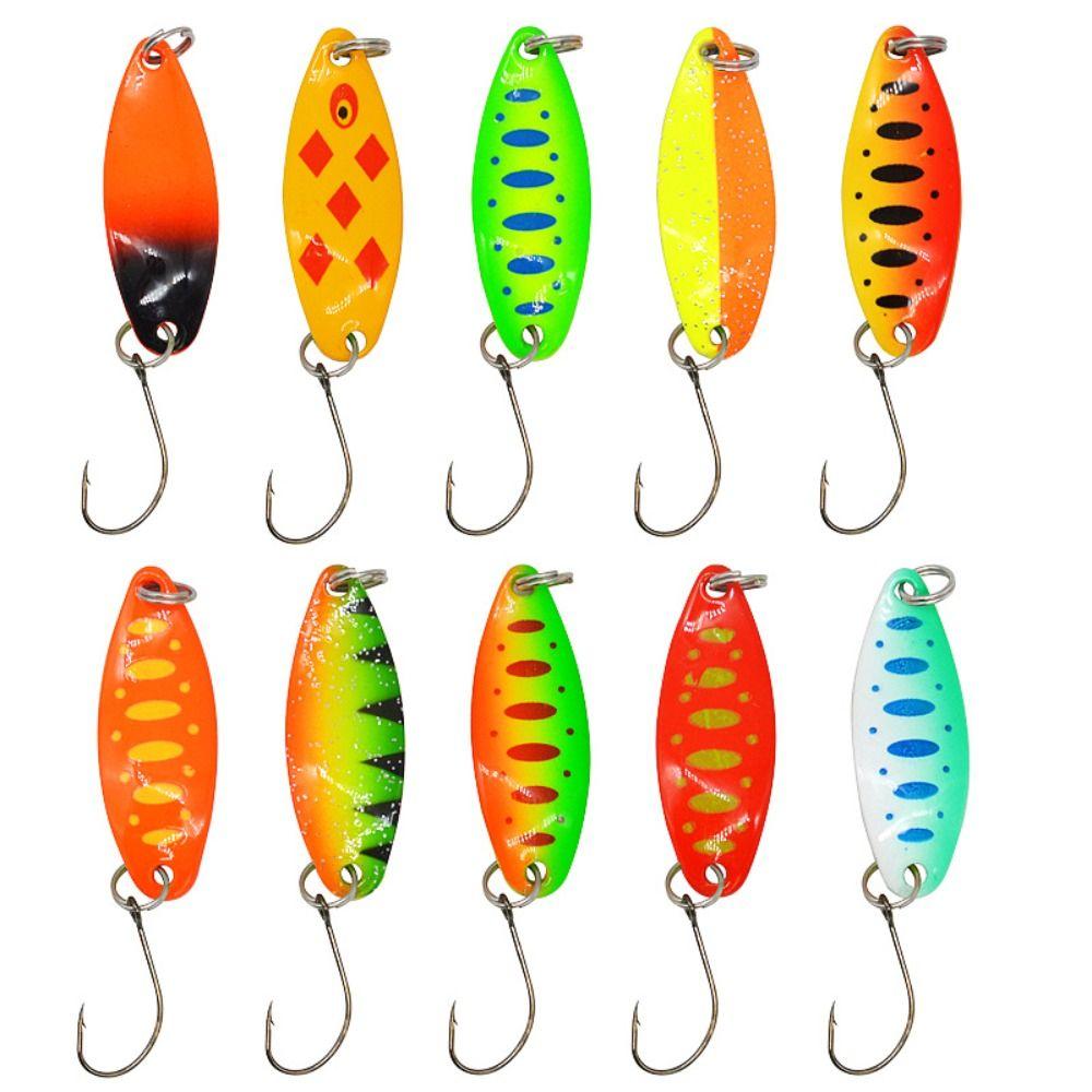 10PCS 3.5g Fishing Spoon Lures Metal Fishing Baits Durable Spinner Bait  Freshwater Fishing