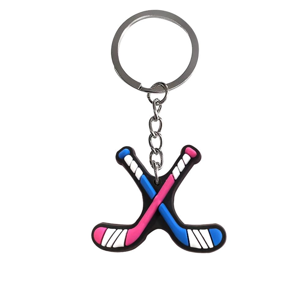 Hockey Backpack Charms: PVC Keychain Pendants, Soft Rubber DIY Ornaments, Small Gift Keychains