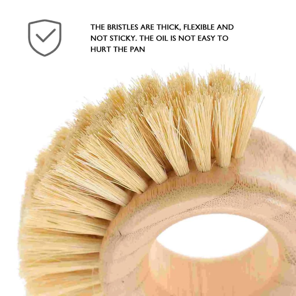 Cleaning Brush Dish Vegetable Fruit Pot Round Vegetables Washing Bamboo Kitchen Scrubber Sink Cleaner