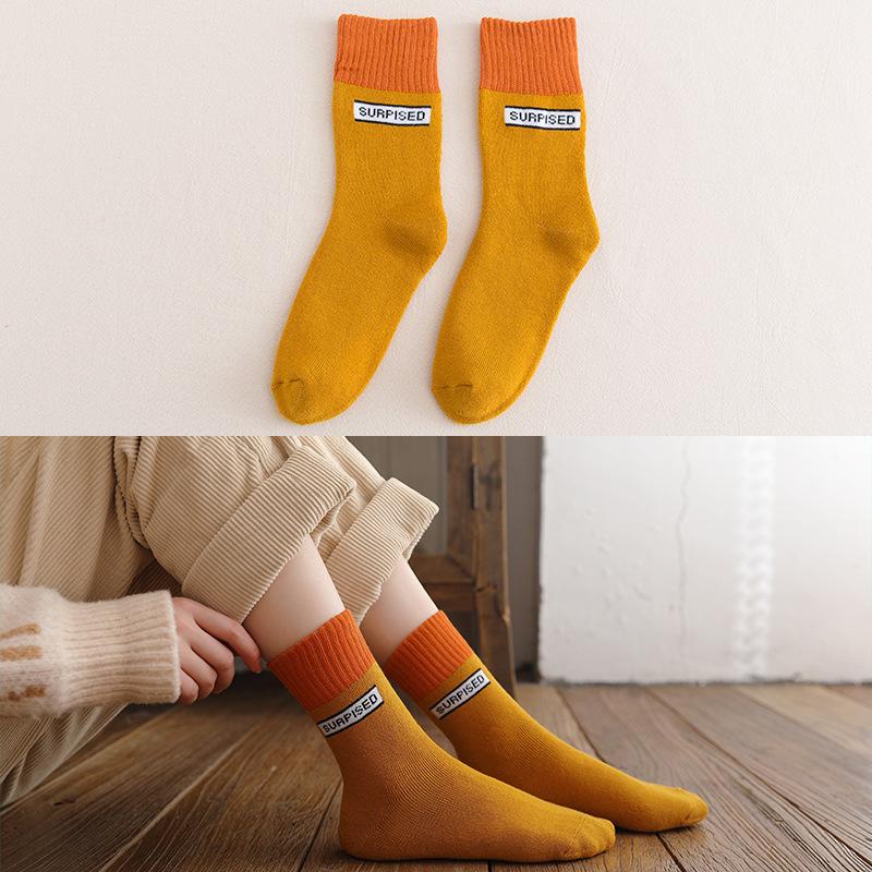 Socks Kawai Bear Women Autumn Winter Thickened Warm Loop Japanese Women's Floor Mid-tube Cotton Causal Sock Lovely Girls Style