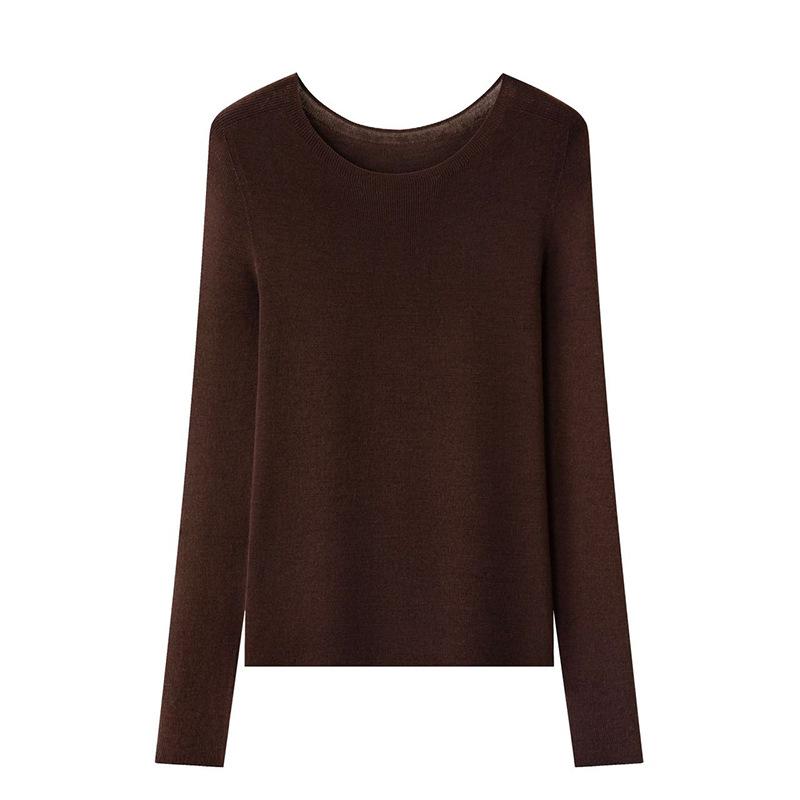 Needle Island Seamless Integrated Wool Sweater Women's Early Autumn New Slim-fit Warm Interior Knitted Bottom Shirt