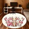 1pc Christmas, deer Round Chair mat Area Rug - Non-Slip, Floor Mat for Office, Bedroom, and Indoor Decor -1002017