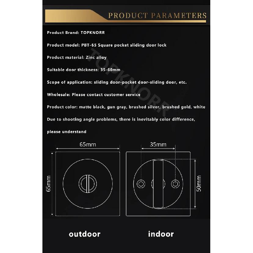 Square Pocket Door Lock Left and Right Sliding Door Lock Invisible Door Handle Bedroom Sliding Door Hook Lock Embedded Safety