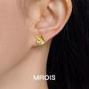 18K Gold Geometric Faceted Zircon Stud Earrings - Minimalist Luxury Design