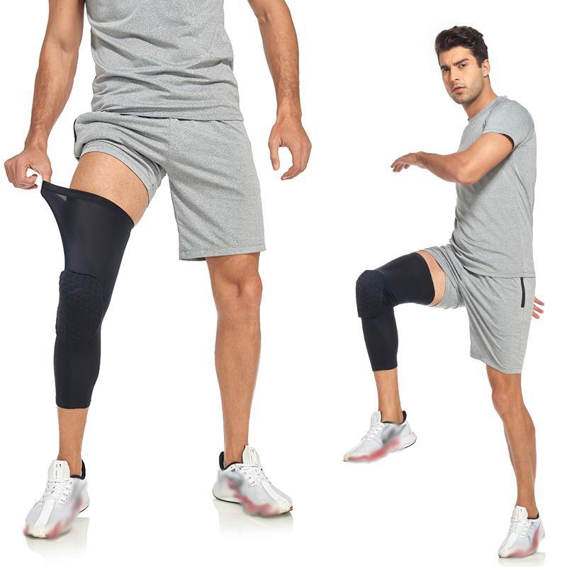 1PC Basketball Knee Protector Compression Sleeve Honeycomb Foam Pads Brace Kneepad Fitness Gear Volleyball Support