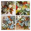 35/40cm Decorative Autumn Wreath Festival Theme Window Hanging Garland Simulation Plant Pumpkin Wreath for Home Porch Wall Decor