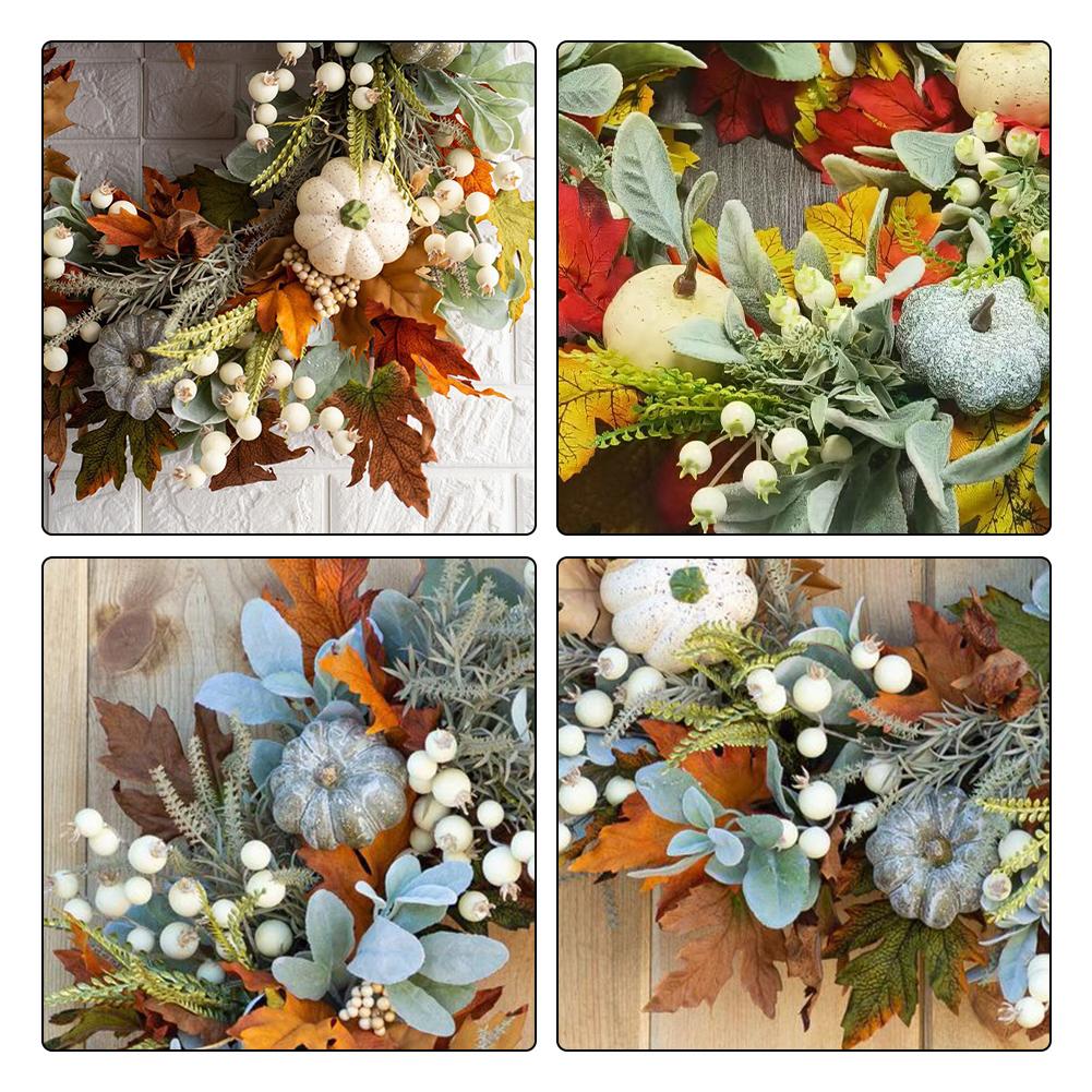 

35/40 см декоративный осенний венок, подвесная гирлянда на окно, имитация растения, тыквенный венок для украшения урожая на День благодарения 35cm разноцветный