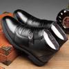 100% Genuine Leather Shoes Men Winter Boots Warm Plush for Cold Winter Mens Ankle Boots Cow Leather Male Footwear Black 899