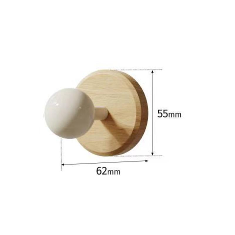 Self-adhesive Solid Wood Hook Walnut Hanging Hanger Bathroom Door Wall Hook for Key Bag Towel Coat Kitchen Hook Home Organizer