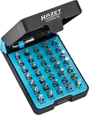 HAZET Pro Bit Tool Bit Pozidriv Profile PZ Hex Practical Bit Box Imported from Set, 36-Piece Set, 6.3 (1/4-inch) Output, [Officially Japan] 2240N/36