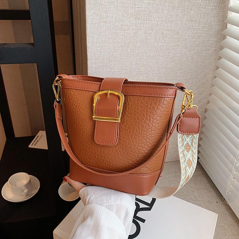 Stylish Pu Cross-border Trend Bucket Bag For Daily Commuting коричневый