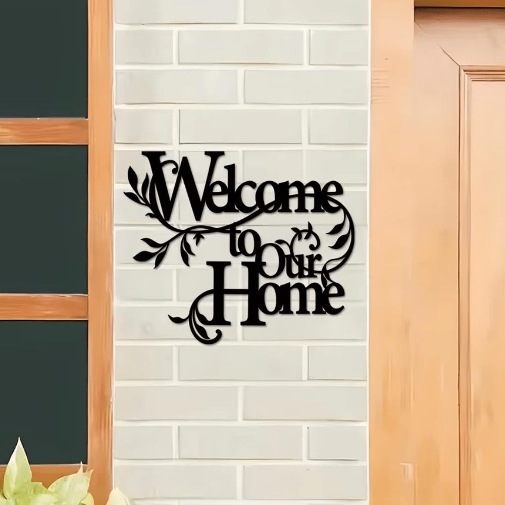 

1pc Metal Wall Sign Welcome To Our Home Decorative Hanging For Porch Living Room Interior Artwork TY6443